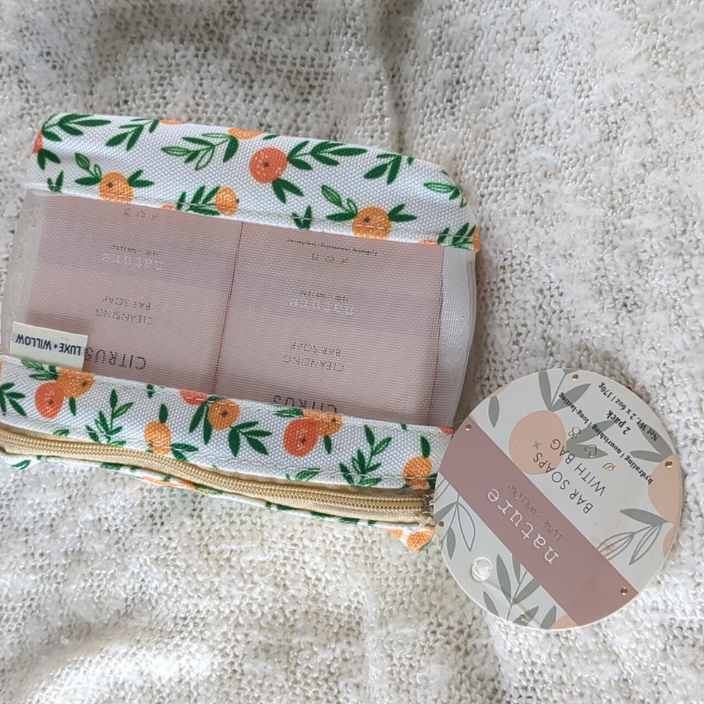 Luxe & Willow 2-Pack Bar Soaps with Cosmetic Pouch in Citrus, 2x 170g/6oz - Picture 8 of 11